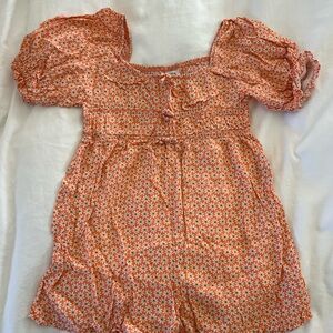 Zara Orange Floral Kids Romper 11-12